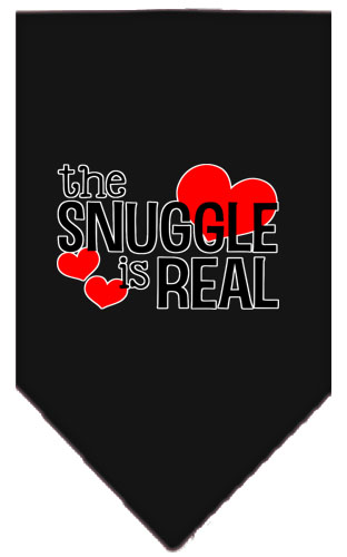 The Snuggle is Real Screen Print Bandana Black Large